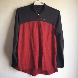 Simms Fishing Shirt 1/4 Zip Pullover Polartec Stretch Lycra Wrist Breathable XXL